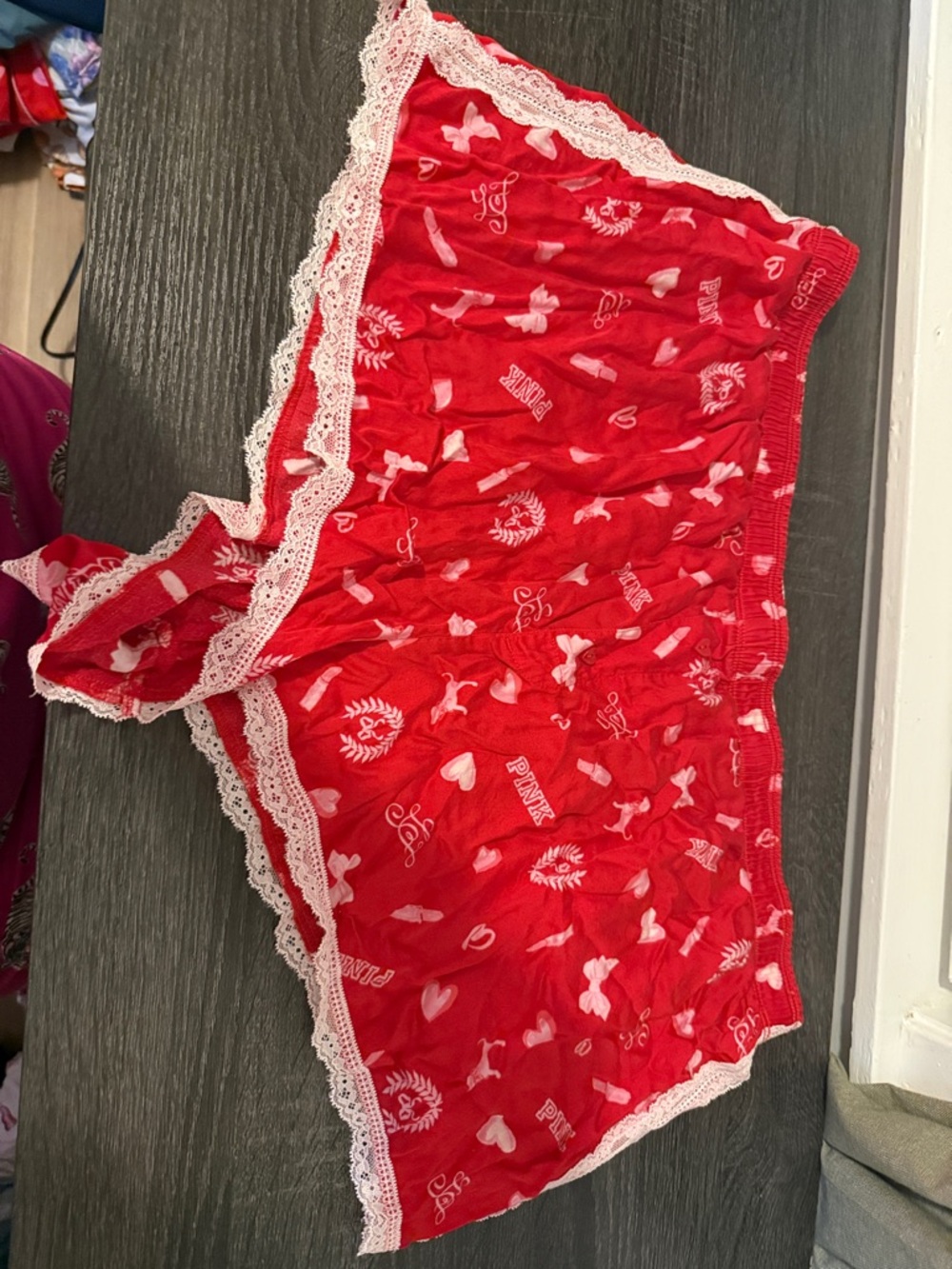 Love shack fancy x pink collab shorts